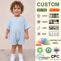 Combinaison à bulles pour bébé personnalisée, imprimée, pour garçon et fille, combinaison ample rétro, manches courtes, combinaison à blocs de couleur, vêtements d'été