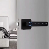 Cerradura de Manija T9 TUYA con Huella Dactilar y Contraseña, Gestión Remota LOCK Gateway, Cerradura de Manija Sencilla