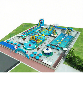 Parco Acquatico Gonfiabile Commerciale con Piscina a Telaio in Acciaio e Scivoli Giganti |   Vero esempio di progetto per esterni |   Fornitura Diretta dalla Fabbrica - Product Image 6