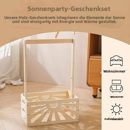 Babyparty-Kleiderschrank Holz - DIY Aufbewahrungskorb Mit Griff, Regenbogen-Design