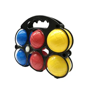 Çocuklar için 6MINI bilya 1 hedef topu ile renkli plastik BOULE oyunu açık