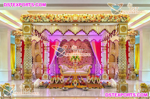 Mandap DE BODA tallado a mano de pavo real, elegante, de diseñador, para ceremonia de boda, estilo princesa del Sur - Product Image 2