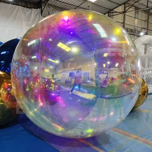 Colorful Iridescent Reflective Rainbow Inflatable Mirror Ball Model Shape Balloon