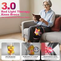 Masseur de genou à lumière rouge rechargeable Zones de vibration, Relaxation musculaire, Fonction chauffante pour le genou