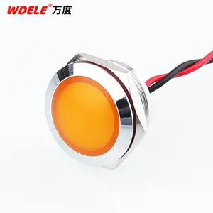 19MM Electrical Metal Power Signal Waterproof Indicator 12V 24VDC Two-wire Single Color Remote Indicator Lights