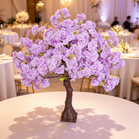 4ft 5ft Künstlicher Kirschblütenbaum in Flieder-Lila als Hochzeitstisch-Mittelstück, Seidenblumenbaum für Event- und Partytischdekoration