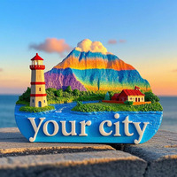 Imán de Resina para Refrigerador con Impresión 3D de Playa, Recuerdo Personalizado, Venta al Por Mayor del Fabricante