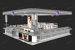 BKC030 Diseño Interior de Tienda de Belleza de Lujo, Exhibición de Quiosco para Productos de Cuidado de la Piel, Diseño de Stand Personalizado - Product Image 5