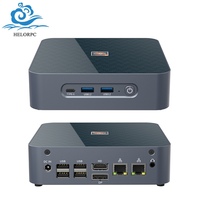 HelorPC Mini Bilgisayar AMD R3 R5 R7 R9 İşlemci, Çift LAN 1 1 DP 1 Tip-C DDR4 ile Ev Ofis Oyun Eğlencesi için