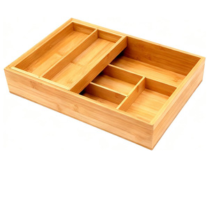 Organizador de Cajones de Bambú de Dos Niveles, Bandeja para Cubiertos Desmontable, Almacenamiento de Utensilios de Cocina, Organizador Rectangular para Vajilla - Product Image 5