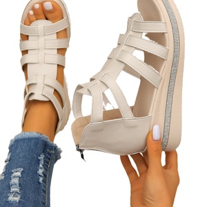 <span class=keywords><strong>Sandalias</strong></span> de Plataforma Estilo Romano 2026 para <span class=keywords><strong>Mujer</strong></span>, Verano, Diseño Calado, Cuero PU, Tiras Cruzadas, Punta Abierta, Cierre de Cremallera, Tira Trasera - Product Image 5