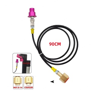 Adaptateur de connexion rapide pour machine à soda, en cuivre TPE, réservoir de CO2 externe, avec tuyau de 90 cm pour Soda Club, compatible DUO Terra Art W21.8-14CGA320G3/4 - Product Image 1