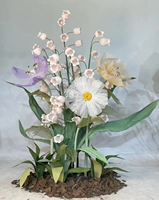 Hot Sale Maiglöckchen rosa Papier blume Hochzeits dekoration Bühnen hintergrund Blume Büttenpapier Blumen