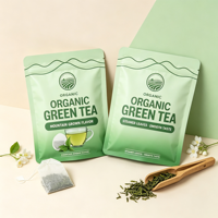 Sachet refermable à fermeture éclair imprimé en héliogravure, étanche à l'humidité, à trois soudures latérales, pour emballage de thé, aliments et snacks