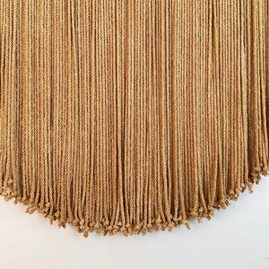 <span class=keywords><strong>Tapiz</strong></span> redondo bohemio, arte de hilo, pared grande escandinava, decoración de pared Bohemia, arte colgante de pared de madera grande, cuerda redonda, diseño beige - Product Image 3