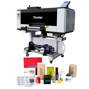 Yinstar 30cm rouleau à rouleau UV DTF imprimante F1080-A1 UV DTF Machine pour l'industrie du verre A1 Type d'encre de dimension d'impression