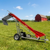 Système de convoyeur à bois à essence haute efficacité 7HP avec empileur de bûches mobile hydraulique et pneus de 19 pouces pour usage agricole