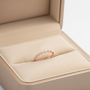 High Quality Wholesale Exquisite Hand <b>Crafted</b> Minimalist <b>Ring</b> Jewelry 18K Solid Rose Gold Real Natural Diamond Stackable <b>Ring</b> - Product Image 6