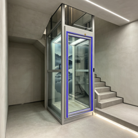 Mini-Heimaufzug Sicherer Hauslift Hydraulische Glaskabine für Villa 2 bis 4 Etagen 450kg CE-Zertifiziert