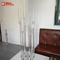 Vases en verre modernes à 10 bras, porte-bougies en cristal, centres de table de mariage, candélabres – Vente en gros