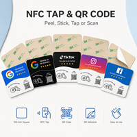 Plaque personnalisée en époxy NFC carrée pour avis Google avec autocollant de menu pour centre commercial