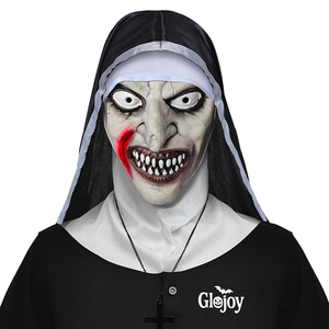 <span class=keywords><strong>Maschera</strong></span> da Suora in Lattice <span class=keywords><strong>con</strong></span> Occhi Bianchi, Spaventosa <span class=keywords><strong>Maschera</strong></span> da Fantasma, Costume di Halloween, Accessori per Feste in <span class=keywords><strong>Maschera</strong></span>, Personalizzabile - Product Image 1
