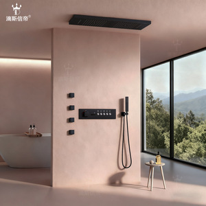 Juego de ducha empotrado Dipsi de acero inoxidable, termostático rectangular para uso doméstico - Product Image 1