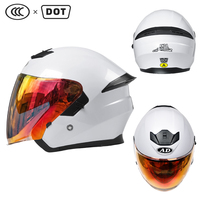 Casque de moto personnalisé en gros AD Factory avec double visière, norme DOT, doublure en coton, casque ouvert