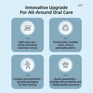 Kit de soins bucco-dentaires orthodontiques 8 pièces avec guide pour fil dentaire, ensemble d'outils de nettoyage pour appareils dentaires, kit dentaire réutilisable pour <span class=keywords><strong>la</strong></span> maison - Product Image 3