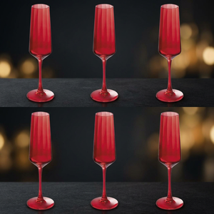 Set di 6 Flute in Vetro Ottico da 250ml Villa d'Este Home Tivoli, Logo Personalizzato, Senza Piombo, Moderno per Vino Rosso - Product Image 3