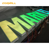 Enseigne lumineuse 3D LED personnalisée en lettres canal, étanche IP67, certifiée CE, en acier inoxydable, pour publicité extérieure, logo mural, enseigne commerciale