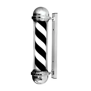 Black and white large size hair salon lamp wall mounted barber shop sign pole wholesale