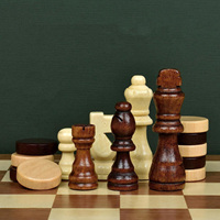 Jeu de société personnalisé 2 en 1, échecs et dames, échiquier avec pièces en bois, jeu d'échecs magnétique