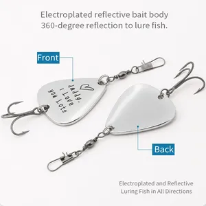 Ensemble de 5 leurres de pêche en métal, cuillère de pêche 95 mm 12 g, kit d'appâts de pêche pour la truite, cadeau de la fête des pères, leurres de pêche, pêcheur - Product Image 3