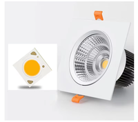 Plafonnier encastré rectangulaire en aluminium blanc LED COB 110V-220V 5W-30W avec spot orientable moderne 90mm