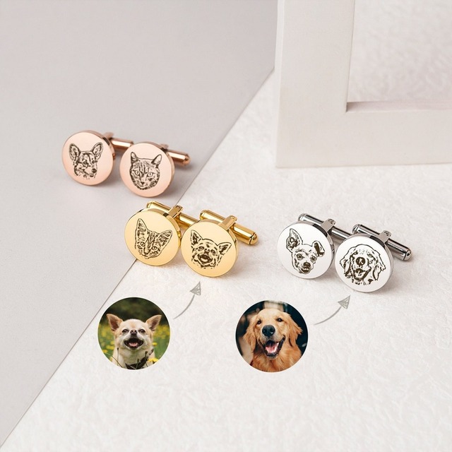 Stainless Steel Logo Engrave Custom Gold Plated Cufflinks Wedding Gift Cuff Links Lawyer Groom Cufflinks for Man