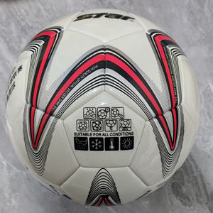 Palloni da <span class=keywords><strong>Calcio</strong></span> Personalizzati in Pelle Lucida con Motivo a Stella Fornitura Diretta dai Produttori Palloni da Gara Economici - Product Image 2