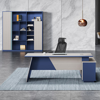 Meubles de bureau Bons fournisseurs Table de bureau de direction en bois de luxe en forme de L en forme de L haute technologie Bureau de direction portable