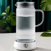 Carafe à eau en verre borosilicate haute résistance, grande capacité, design classique, écologique, avec couvercle
