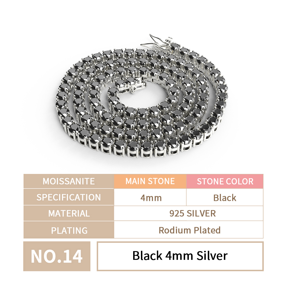 4MM chain + black moissanite