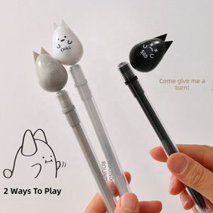 Stylo de test rotatif magnétique en plastique, motif dessin animé, pour étudiants, anti-stress, avec pointe noire de 0,5 mm - Product Image 1