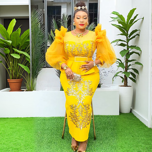 Donne africane taglie forti abiti da sera festa di nozze di lusso 2025 abito di paillettes Bodycon sirena Dashiki Ankara Africa <span class=keywords><strong>abbigliamento</strong></span> - Product Image 2