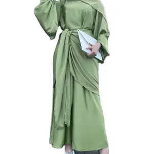 Vestido abaya muçulo abaya thobe dubai, robe feminino duas peças, roupas islâmicas reino unido online