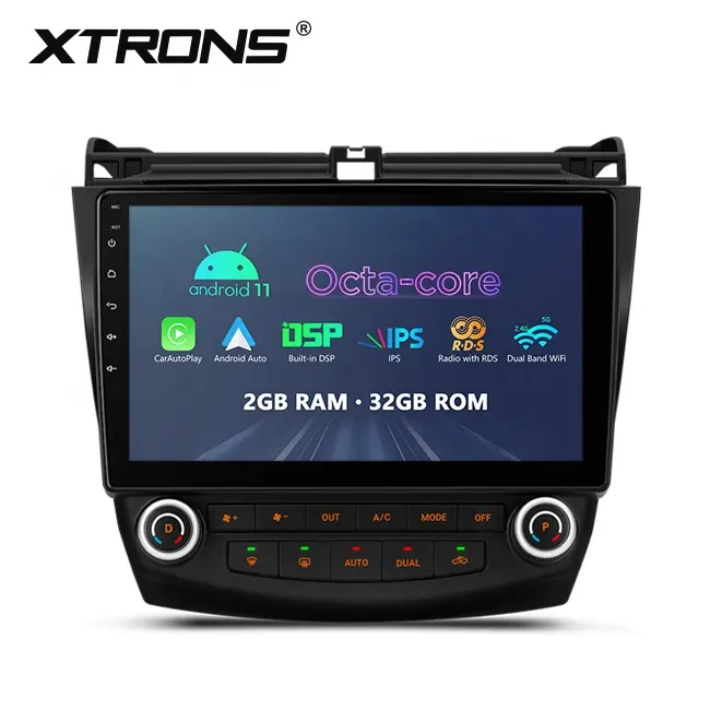 XTRONS เครื่องเสียงรถยนต์แอนดรอยด์10.1นิ้ว,จอใหญ่มัลติมีเดียสำหรับ Honda Accord พร้อม Gps Navi Wifi 4G