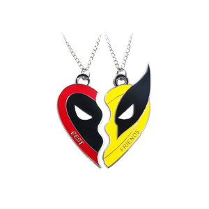 Colliers pendentifs en forme <span class=keywords><strong>de</strong></span> cœur Wolverine Best Friends, accessoires dérivés du film Deadpool - Product Image 5