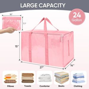 Extra Large Heavy Duty Moving Bags Waterproof Storage Totes with Handles & Zippers - Product Image 4