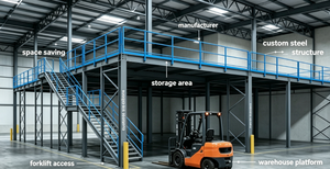Warehouse Steel Mezzanine Floor Manufacturer Custom Size Storage Platform - Product Image 5