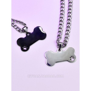 Cyberpunk Bone <b>Dog</b> <b>Tag</b> Titanium Steel Choker Necklace O Shaped <b>Chain</b> Personality Fashion Accessory - Product Image 4