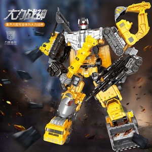 Figura de plástico 6 en 1, juguete de construcción, camión, excavadora, deformación, coche robot transformable - Product Image 3