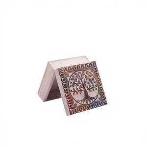 Handmade Total Jali Work Curved Natural Soapstone <b>Box</b> With High Quality Design And Best Class Product Polishded Soapstone <b>Box</b> - Product Image 1